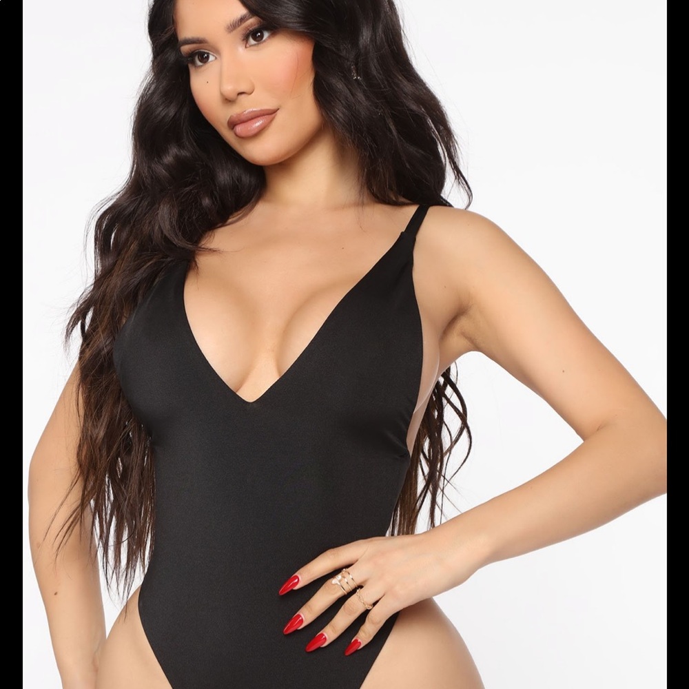 Take A Plunge Black Bodysuit